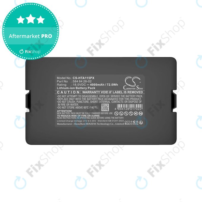 Akku batterie für Flymo Easilife 200, Gardena Automower 310, Husqvarna Automower 315X, 4000mAh, Li-Ion, 18.0V, 584 84 28-02, HQ