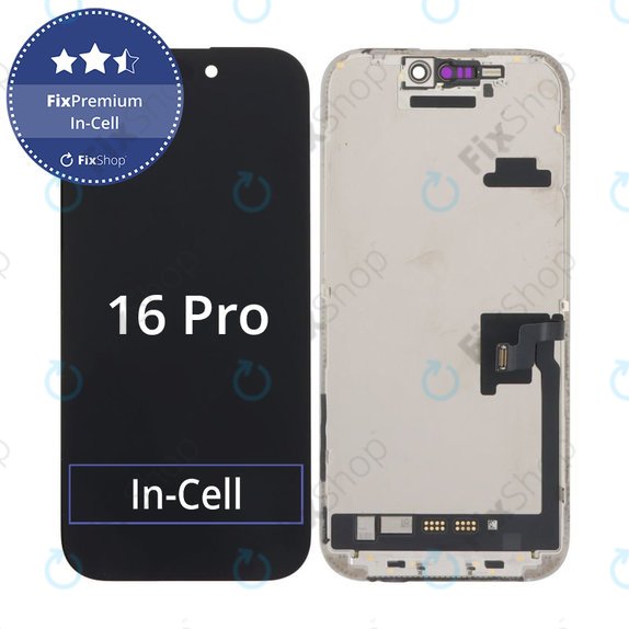 Display In-Cell FHD für iPhone 16 Pro, Touchscreen-Glas mit Rahmen, FixPremium