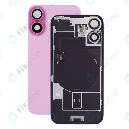 Apple iPhone 16 Plus - Rückgehäuseglas + Kameraglas + Metallplatte + Magsafe-Magnet (Pink)