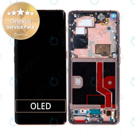 Oppo Find X2 Pro - LCD Display + Touchscreen Front Glas + Rahmen (Orange) - 5D68C21151 Genuine Service Pack