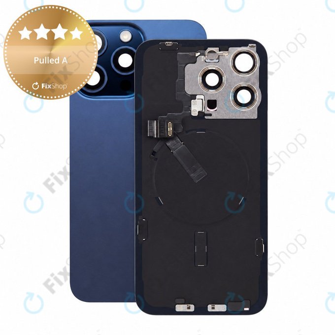 Glas der Rückabdeckung für iPhone 15 Pro Max, Blue Titanium, Pulled A
