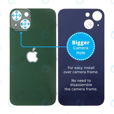 Apple iPhone 13 - Hinteres Gehäuseglas mit größerem Kameraloch (Green)