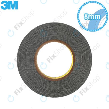 3M - Doppelseitiges Klebeband - 8mm x 50m (Schwarz)