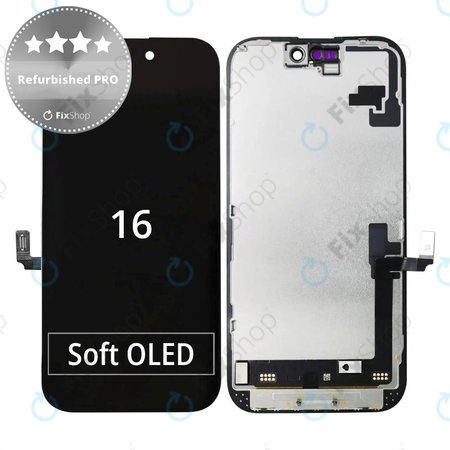 Apple iPhone 16 - LCD Display + Touchscreen Front Glas + Rahmen Refurbished PRO