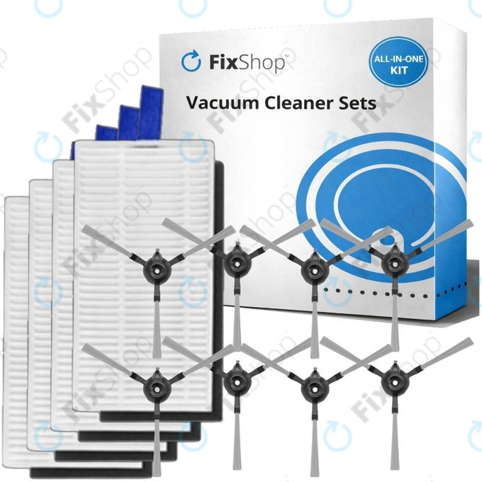 Ersatzteilset für Xiaomi Robot Vacuum E5 (4x Filter, 8x Seitenbürste)