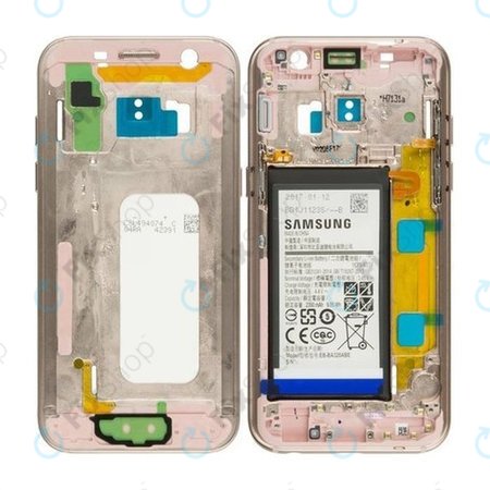 Samsung Galaxy A3 A320F (2017) - Mittlerer Rahmen + Akku (Gold) - GH82-13667B Genuine Service Pack