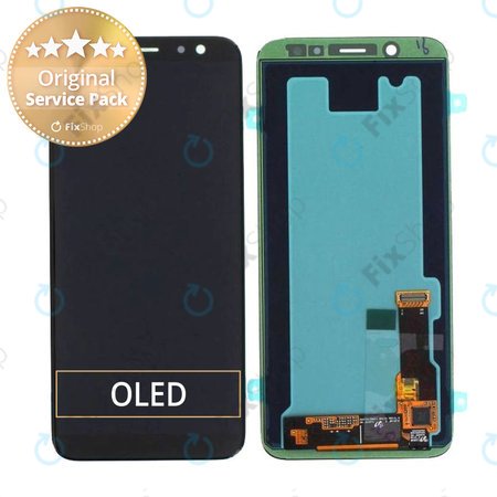 Samsung Galaxy A6 A600F (2018) - LCD Display + Touchscreen Front Glas (Black) - GH97-21897A, GH97-21898A Genuine Service Pack