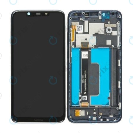 Nokia 8.1 (Nokia X7) - LCD Display + Touchscreen front Glas + Rahmen (Blau) - 20PNXLW0001