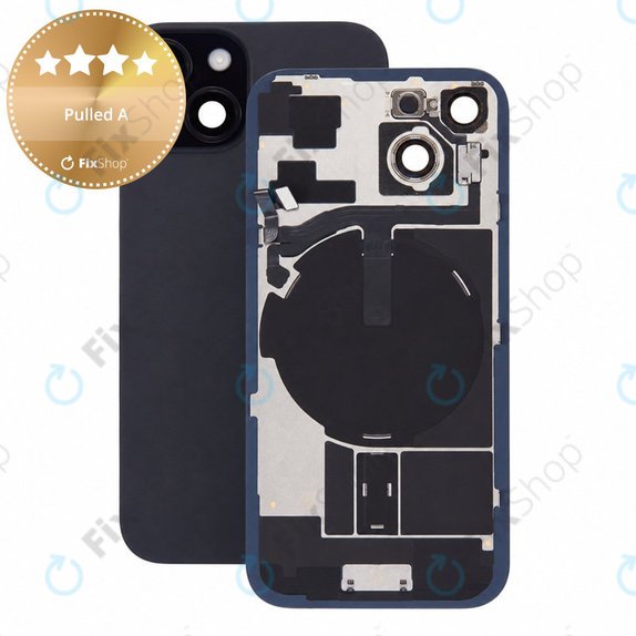Glas der Rückabdeckung für iPhone 15, Black, Pulled A