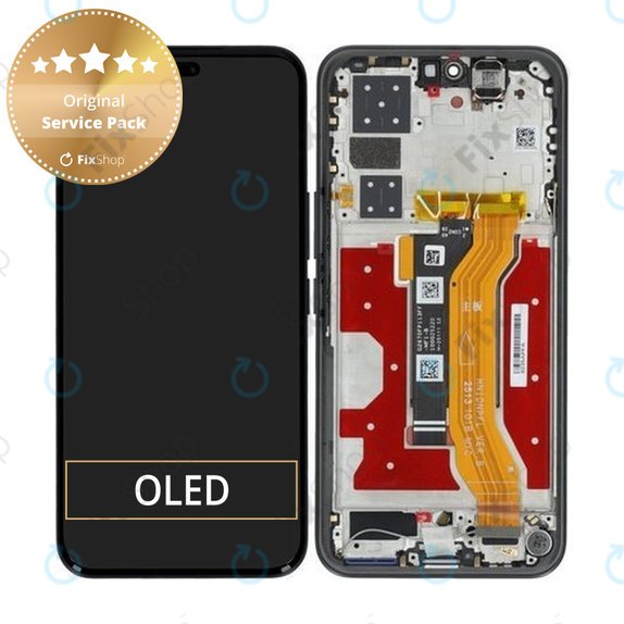 Honor 400 Pro - LCD Display + Touchscreen Front Glas + Rahmen (Midnight Black) - 0235APFA Genuine Service Pack