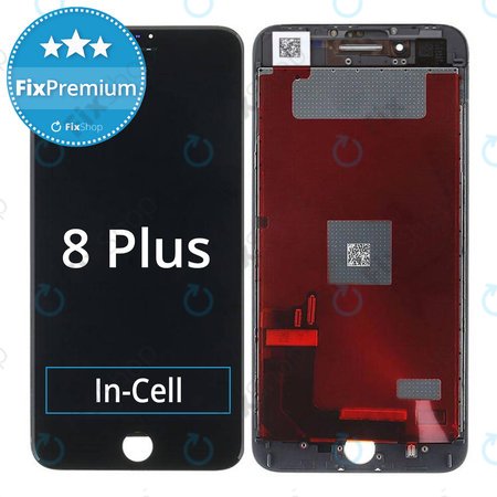 Apple iPhone 8 Plus - LCD Display + Touchscreen Front Glas + Rahmen (Black) In-Cell FixPremium