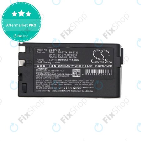 Batterie für Canon E06, Canon E07, 2100mAh, Ni-MH, 6V, BP-711, HQ