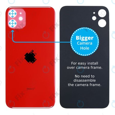 Apple iPhone 11 - Backcover Glas Vergrössertes Ringloch für die Kamera (Red)