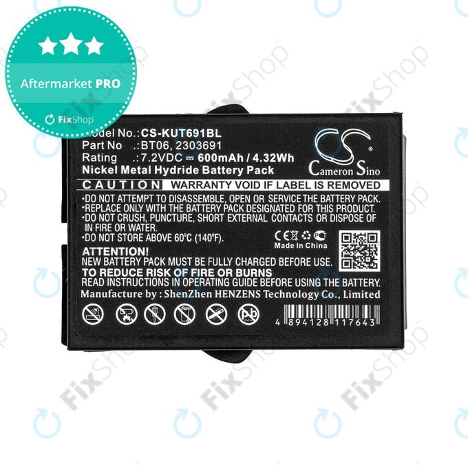 Akku batterie für Ikusi TM60, 61, 62, 600mAh, Ni-MH, 7.2V, BT06, HQ