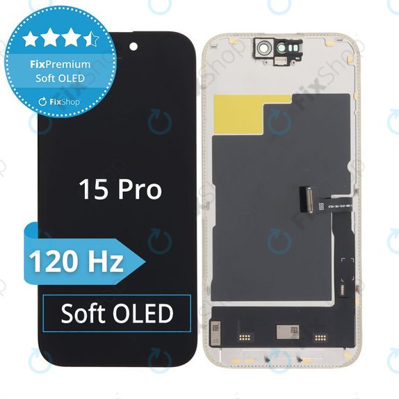 Apple iPhone 15 Pro - LCD Display + Touchscreen Front Glas + Rahmen Soft OLED FixPremium 120Hz