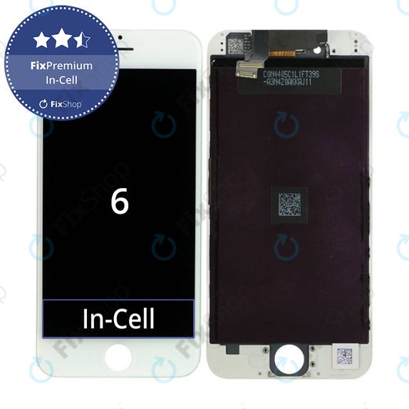 Display In-Cell für iPhone 6, White, Touchscreen-Glas mit Rahmen, FixPremium
