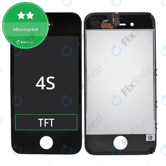 Display für iPhone 4S, Black, Touchscreen-Glas mit Rahmen