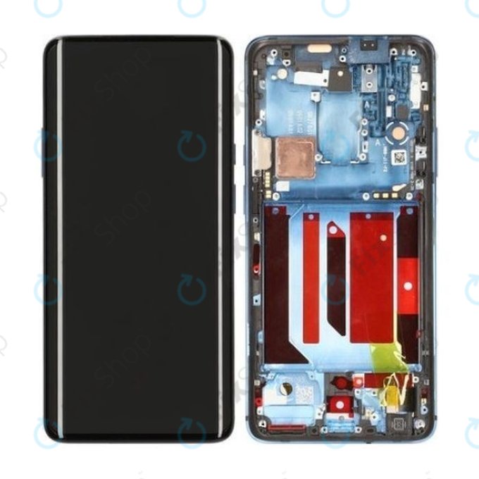 OnePlus 7T, 7T Pro - LCD Display + Touchscreen Front Glas + Rahmen (Haze Blue)