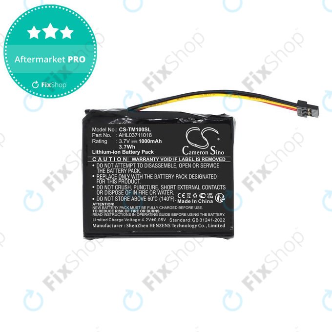 Akku batterie für TomTom GO 1000 Live, 1005, 2050, 1000mAh, Li-Ion, 3.7V, AHL03711018, HQ
