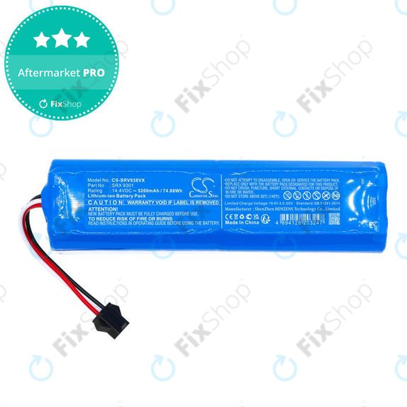 Akku batterie für Sencor SRV 9350WH, 5200mAh, Li-Ion, 14.4V, SRX 9301, HQ