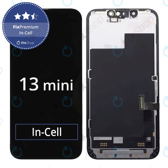 Display In-Cell FHD für iPhone 13 Mini, Touchscreen-Glas mit Rahmen, FixPremium