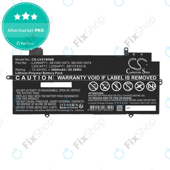 Akku batterie für Lenovo Thinkpad X1 Carbon G9, G10, X1 Yoga Gen 6, 7, 3600mAh, Li-Pol, 15.44V, 5B10W13973, HQ