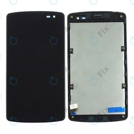 LG F60 D390N - LCD Display + Touchscreen Front Glas + Rahmen (Black) TFT