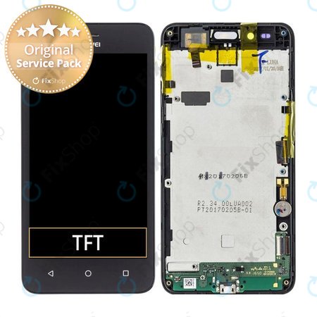 Huawei Y3 II LUA-L21 - LCD Display + Touchscreen Front Glas + Rahmen (Obsidian Black) - 97070NBA Genuine Service Pack