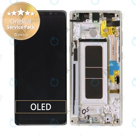 Samsung Galaxy Note 8 N950F - LCD Display + Touchscreen Front Glas + Rahmen (Maple Gold) - GH97-21065D, GH97-21066D Genuine Service Pack