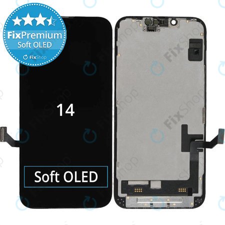 Apple iPhone 14 - LCD Display + Touchscreen Front Glas + Rahmen Soft OLED FixPremium