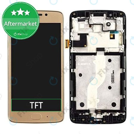 Motorola Moto G5 Plus - LCD Display + Touchscreen Front Glas + Rahmen (Gold) TFT