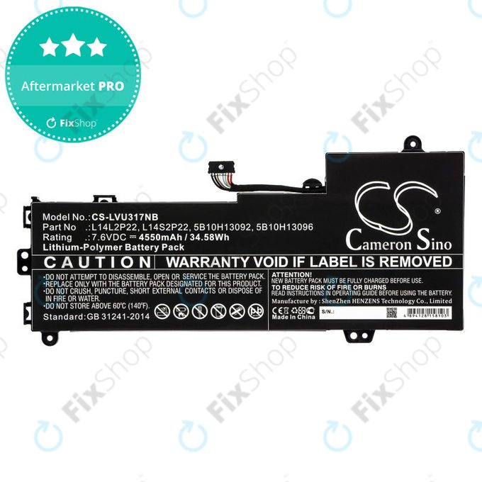 Akku batterie für Lenovo E31-80, Ideapad 510s-13, 4550mAh, Li-Pol, 7.6V, 5B10H13092, HQ