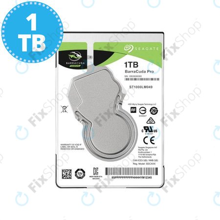 Seagate BarraCuda - HDD 2.5" 1TB (7200RPM, Cache 128MB, SATA3) - ST1000LM049