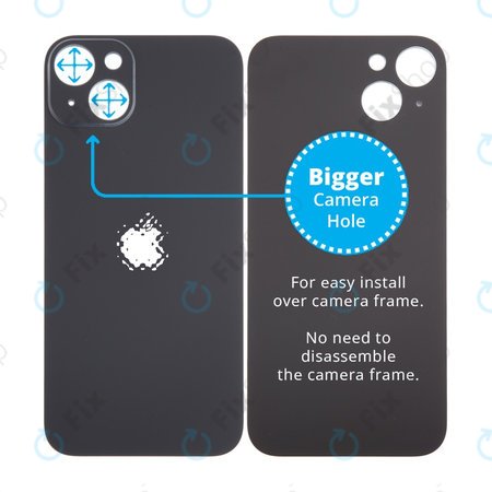 Apple iPhone 15 Plus - Backcover Glas Vergrössertes Ringloch für die Kamera (Black)