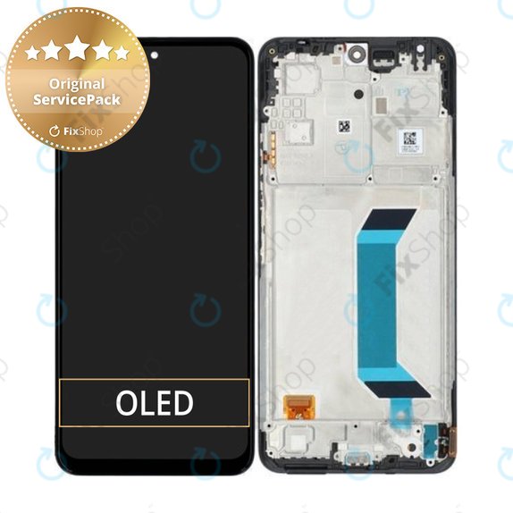 Xiaomi Redmi Note 12 5G - LCD Display + Touchscreen Front Glas + Rahmen (Onyx Grey) - 560001M17P00 Genuine Service Pack