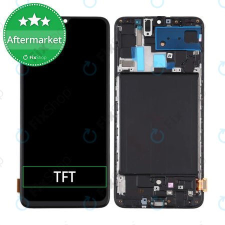 Samsung Galaxy A70 A705F - LCD Display + Touchscreen Front Glas + Rahmen (Black) TFT