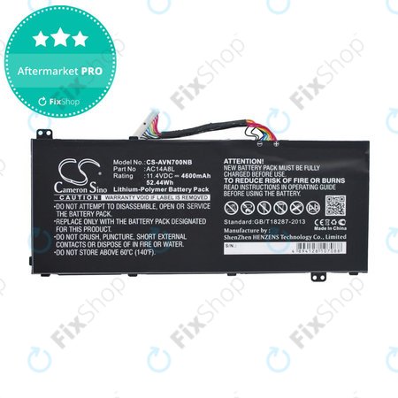 Akku batterie für Acer Aspire Vn7, V15 Nitro, Spin 3, 4600mAh, Li-Pol, 11.4V, AC14A8L, HQ
