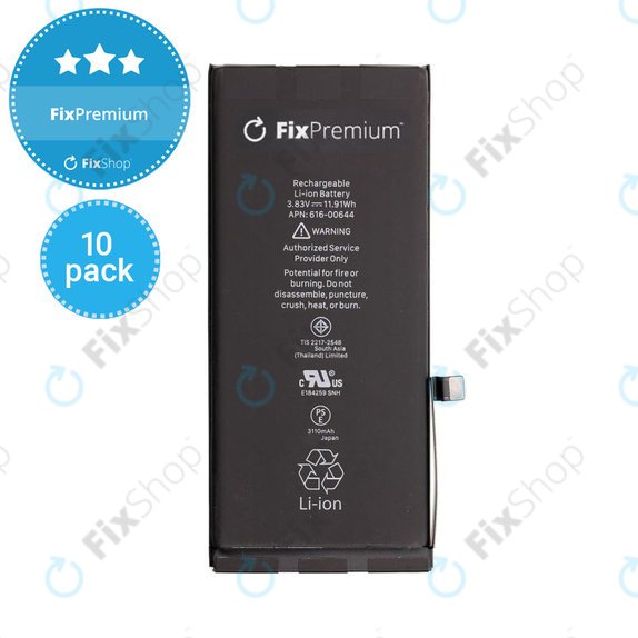 Akku Batterie 10 Pack für iPhone 11, 3110mAh, FixPremium
