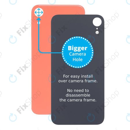 Apple iPhone XR - Backcover Glas Vergrössertes Ringloch für die Kamera (Coral)