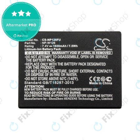 Akku batterie für Fujifilm FinePix, 1020mAh, Li-Ion, 7.4V, NP-W126, NP-W126S, HQ