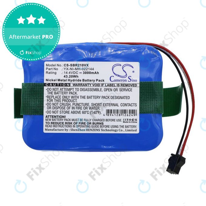Akku batterie für Sencor SVC9031BK, Bobsweep, Carneo, Samba, Vileda, Wisdom, 3000mAh, Ni-MH, 14.4V, YX-NI-022144-COR, HQ