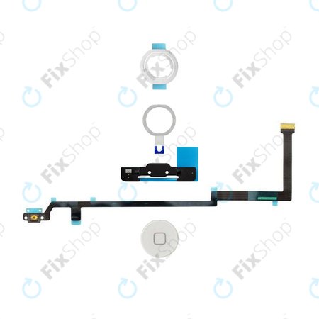 Apple iPad Air - Home Taste + Flex Kabel + Halterung + Plastik Ring + Dichtung (White)