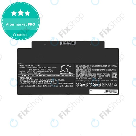 Batterie für Fujitsu Lifebook AH77, A556, A3510, U536, 4050mAh, Li-Pol, 10.8V, CP641484-01, HQ