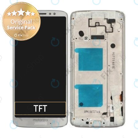 Motorola Moto G6 XT1925 - LCD Display + Touchscreen Front Glas + Rahmen (Silver) - 5D68C10108 Genuine Service Pack