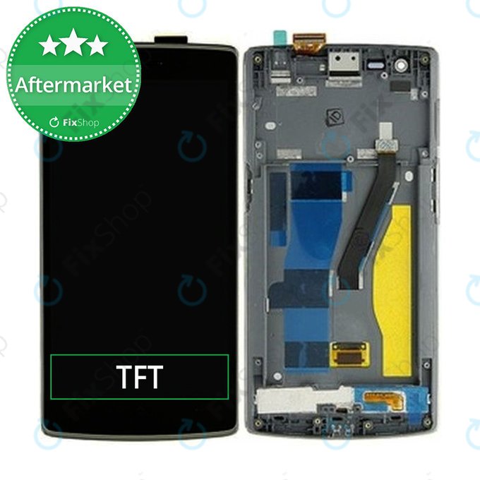 OnePlus One - LCD Display + Touchscreen Front Glas + Rahmen (Black) TFT