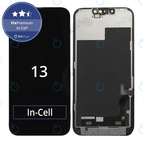 Display In-Cell FHD für iPhone 13, Touchscreen-Glas mit Rahmen, FixPremium