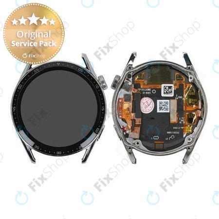 Huawei Watch GT 3 JPT-B19 46mm - LCD Display + Touch Screen + Frame (Silver) - 02354QMS Genuine Service Pack