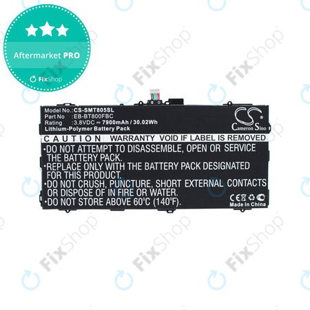 Batterie für Samsung Galaxy Tab S 10.5, 7900mAh, Li-Pol, 3.8V, EB-BT800FBC, HQ
