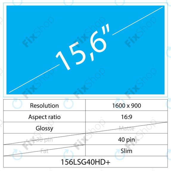 15.6 LCD Slim Glossy 40 pin HD+