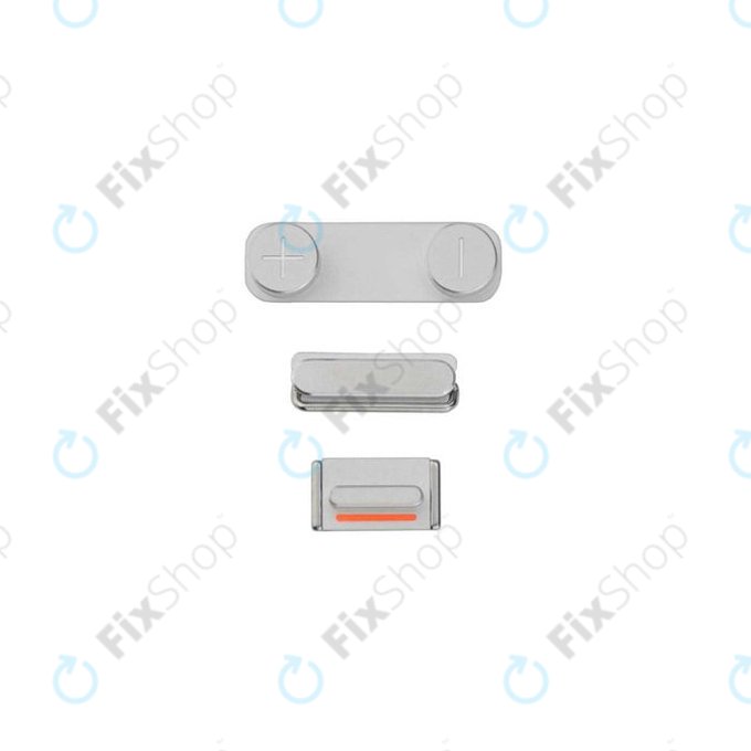 Apple iPhone 5S, SE - Einschalt- Silent Mode und Lautstärke Tasten (Silber)